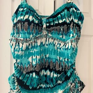 Avenue - bathing tankini - size 22 ; turquoise blue shades